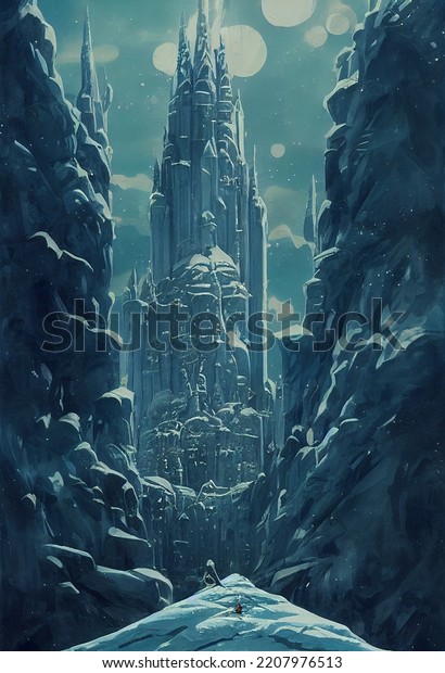 Scary Pointy White Castle Towers Carved Stock Illustration 2207976513 ...