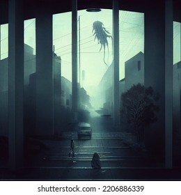 Scary Scene Lovecraftian Tone Digital Art Stock Illustration 2206886339 ...