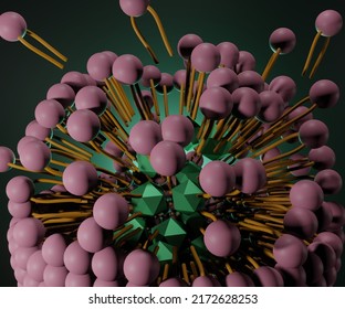 Scattered Solid Lipid Nanoparticle With Nanodrug Inside 3d Rendering