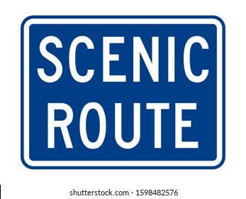 Scenic Route Sign With A White Background