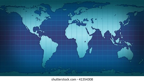 Schematical World Map Blue Cyan Colors Stock Illustration 41354308 ...