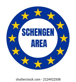 Schengen Area Symbol Icon Illustration