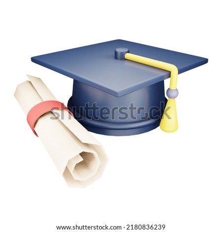 Scholarship 3d rendering isometric icon.