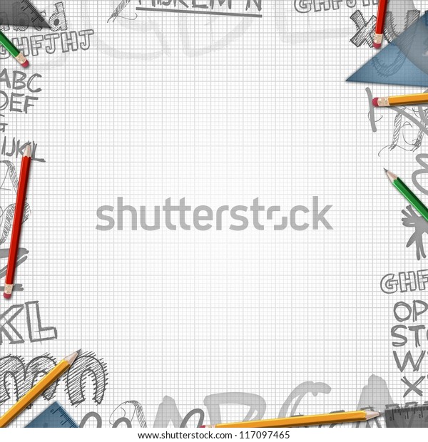 School Background Letters Illustration Stock Illustration 117097465