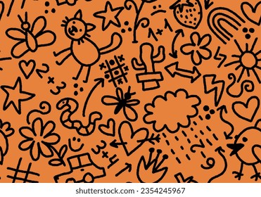 School blackboard doodle seamless