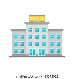 School Building School Isolated On White Stock Illustration 463393022