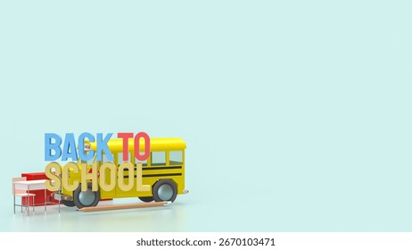 School bus for education or Back to school concept 3d Rendering.