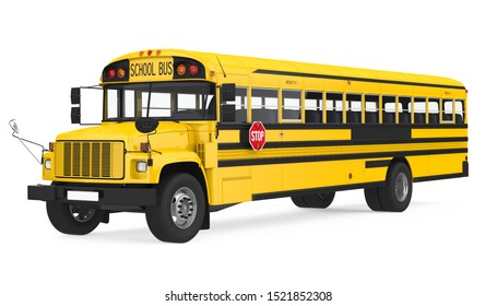 School Bus Isolated 3d Rendering Stock Illustration 1521852308 ...