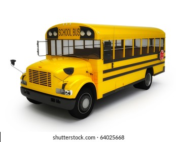 School Bus Isolated On White