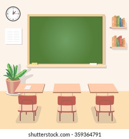 School Classroom Chalkboard Desks Class Education Stock Vector (Royalty ...