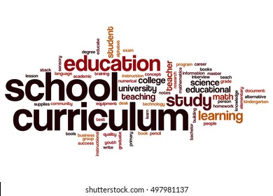 School Curriculum Word Cloud Concept