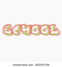 School Desing Grafitty Color Full