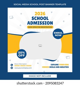 School Education Admission Social Media Post  Web Banner Premium Psd Premium