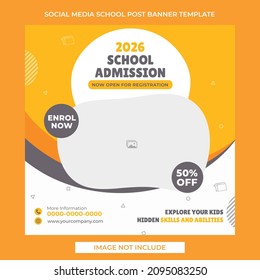 School Education Admission Social Media Post  Web Banner Premium Psd Premium