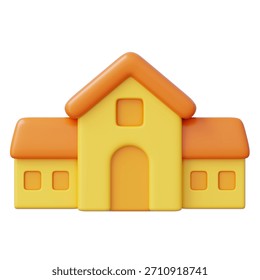 School facility building for student study and academic development 3d icon