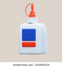 School Glue Bottle Icon 3D Illustration
