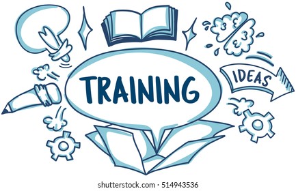 School Learning Outside Box Book Sketch Concept