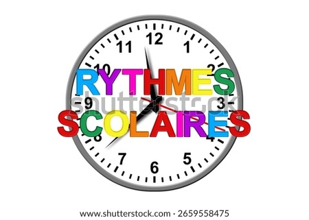 School rhythms with the French expression " Rythmes scolaires " and a clock