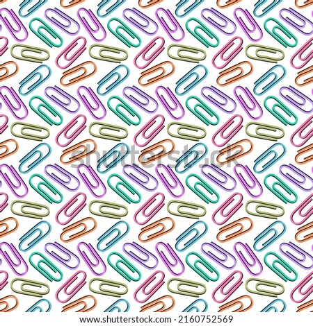 School seamless paper clip pattern for wallpaper and fabrics and textiles and packaging and gifts and cards and linens and kids and wrapping paper and office 
