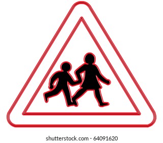 Children Road Safety Sign Stock Vector (Royalty Free) 1047503434