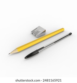 School Supplies Pen and Pencil Render
