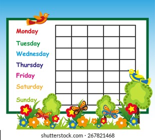 School Time Table Background Stock Illustration 267821468 | Shutterstock