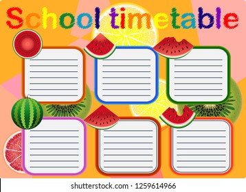school timetable for students