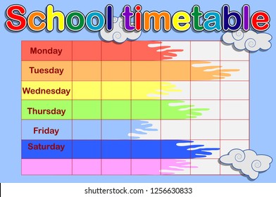 School Timetable, a weekly curriculum design template, scalable graphic