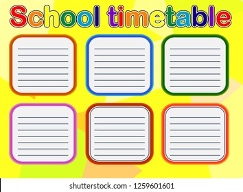 School Timetable, a weekly curriculum design template, scalable graphic