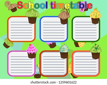 School Timetable, a weekly curriculum design template, scalable graphic
