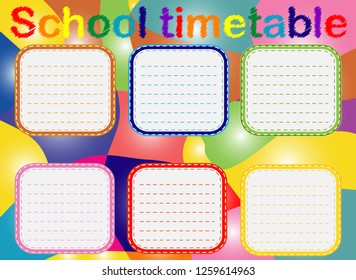 School Timetable, a weekly curriculum design template, scalable graphic