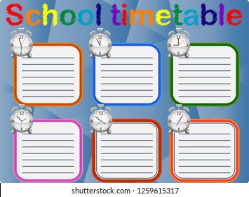 School Timetable, a weekly curriculum design template, scalable graphic