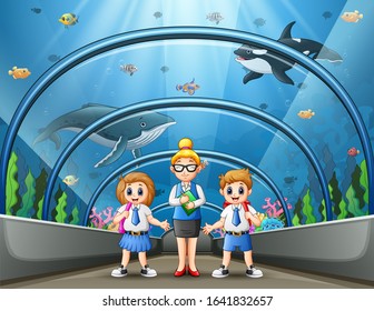 The School Trip To Aquarium Park Illustration