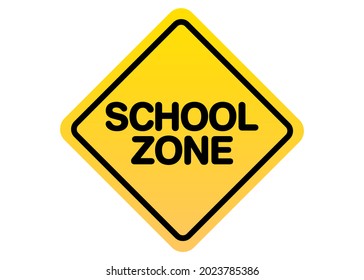 School Zone Yellow Sign Illustration Isolated Stock Illustration ...