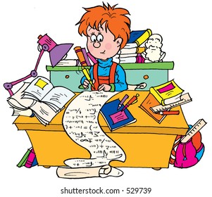 Schoolboy Writing Cheat Sheets Stock Illustration 529739 | Shutterstock