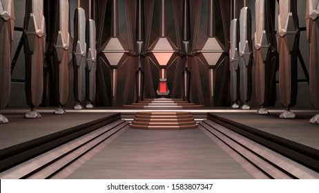 Sci Fi Throne Room 3d Rendering