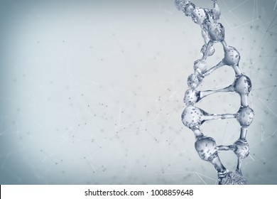 Science background with DNA molecules. 3D rendering
