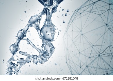 Science background with DNA molecules. 3D rendering