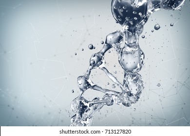 Science background with DNA molecules. 3D rendering