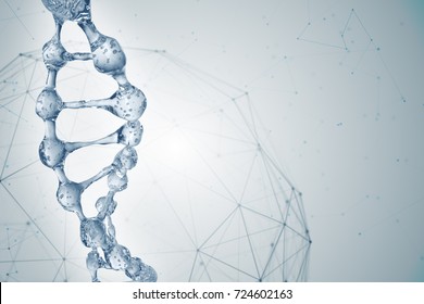 Science background with DNA molecules. 3D rendering