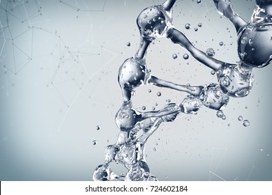Science background with DNA molecules. 3D rendering