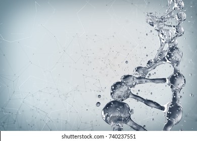 Science background with DNA molecules. 3D rendering