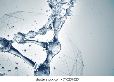 Science background with DNA molecules. 3D rendering