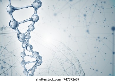 Science background with DNA molecules. 3D rendering
