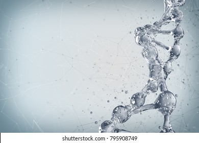 Science background with DNA molecules. 3D rendering
