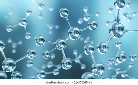 Science background with molecule or atom, Abstract structure for Science or medical background, 3d illustration. - Shutterstock ID 1636358473