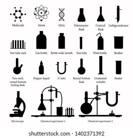 Science Chemistry Icon Set Names Objects Stock Illustration 1402371392 ...