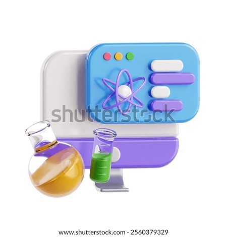 science computer study 3d icon