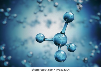 Science concept. Methane or Ammonium molecules. 3D rendered illustration.