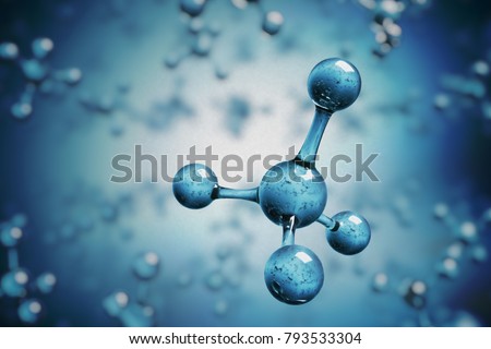 Science concept. Methane or Ammonium molecules. 3D rendered illustration.